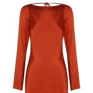 ANGELICA LONG SLEEVE BACKLESS MINI DRESS - LIPSTICK - Size 2